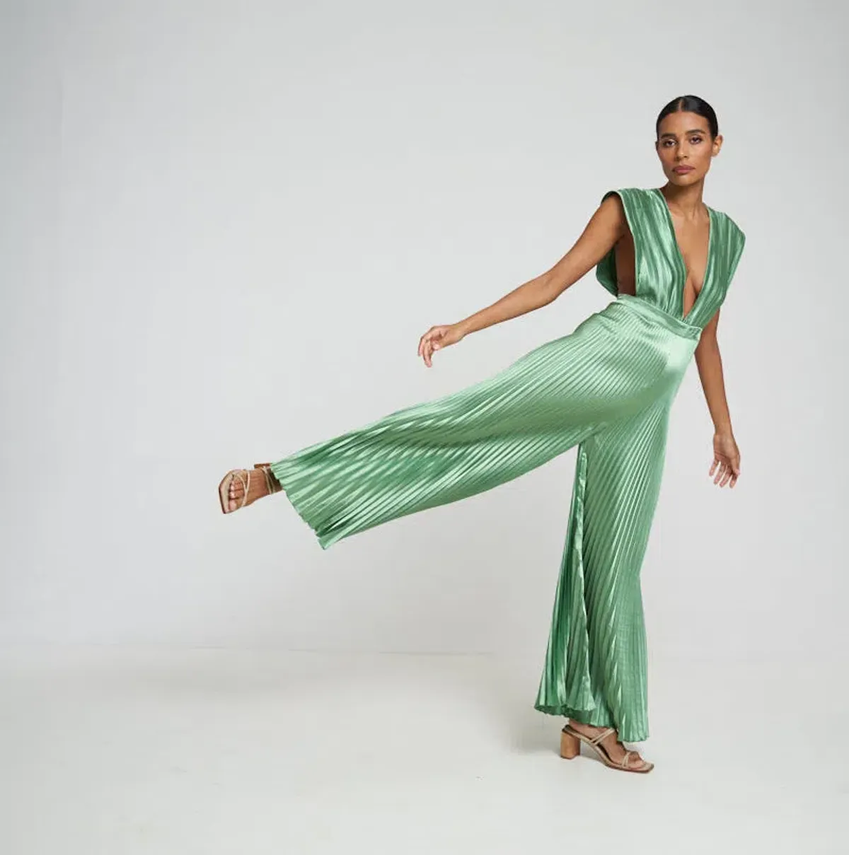 Lidee Gala Jumpsuit in Sea Foam Green Size 8 - Image 1