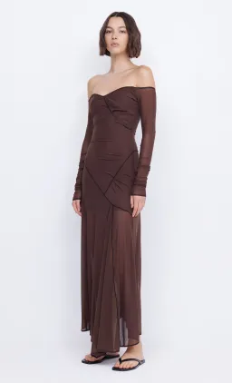 Bec & Bridge Isadora Long Sleeve Dress Chocolate/Black Size 8  for rent on The Volte - image 1