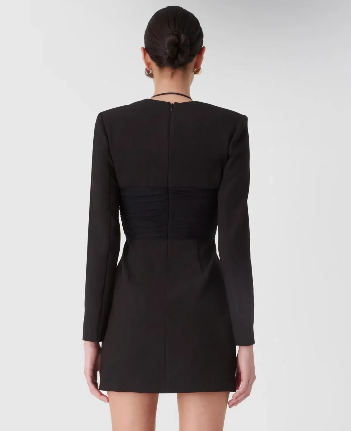 Misha Solange Mesh and Tailoring Mini Dress Black Size 10 - Image 5