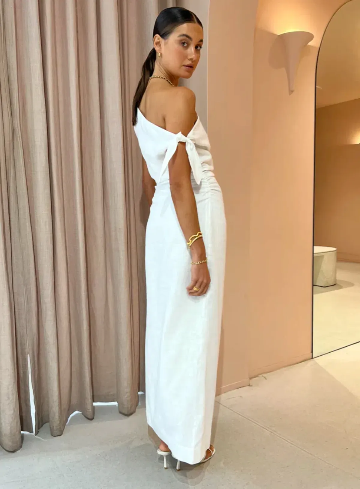 Sir the Label Bettina Off Shoulder Dress Ivory Size 12 - Image 2