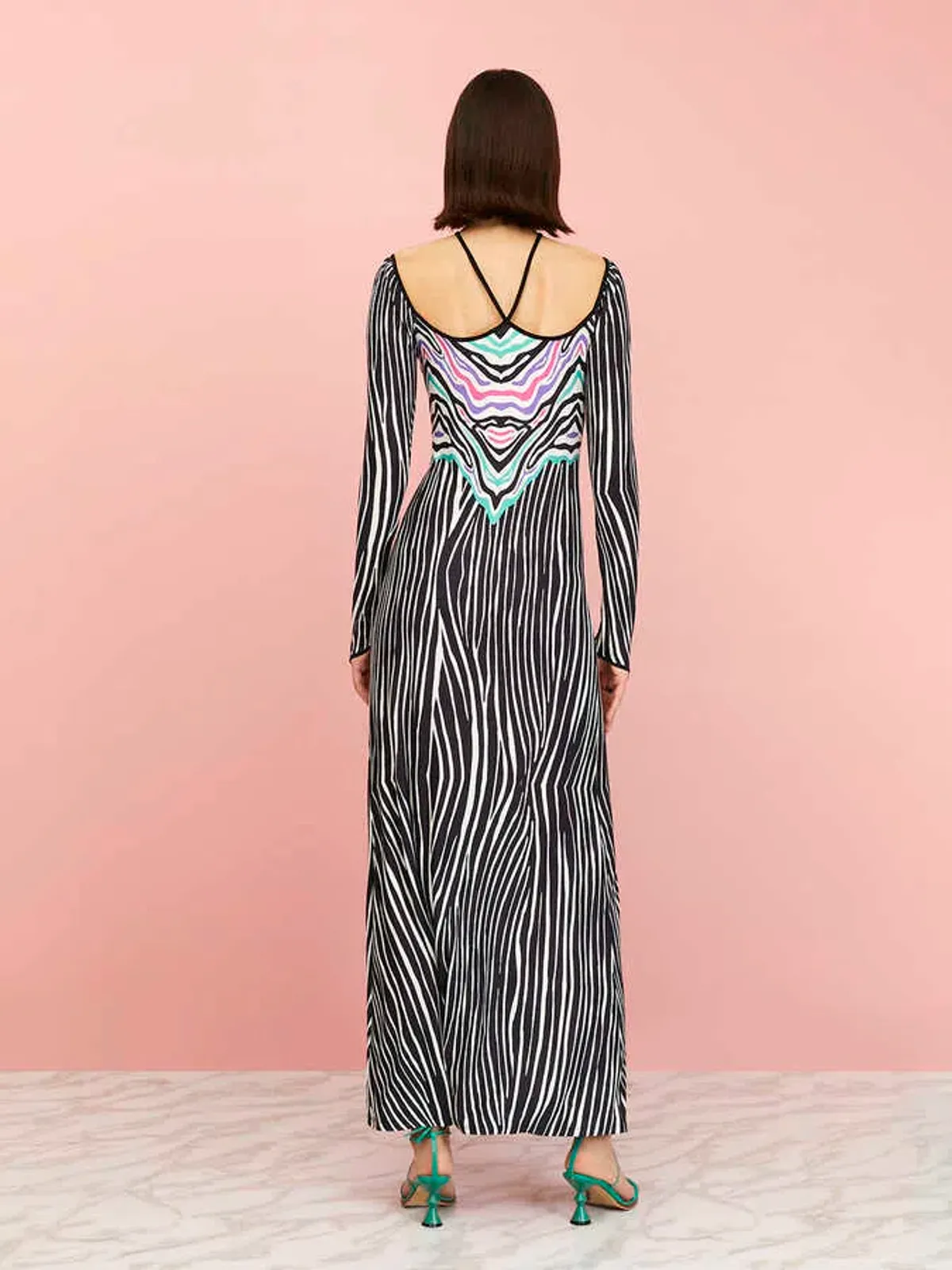 Nocturne Long Sleeve Long Dress Zebra Pattern Size XS / AU 6 - Image 2