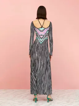 Nocturne Long Sleeve Long Dress Zebra Pattern Size XS / AU 6 for rent on The Volte - image 2