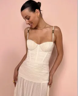 Manning Cartell Double Time Pleat Maxi Dress Nougat Size 8 for rent on The Volte - image 5