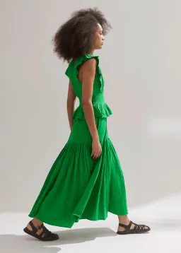 Me+Em Cheesecloth Maxi Dress in Spring Green Size 10 for rent on The Volte - image 2