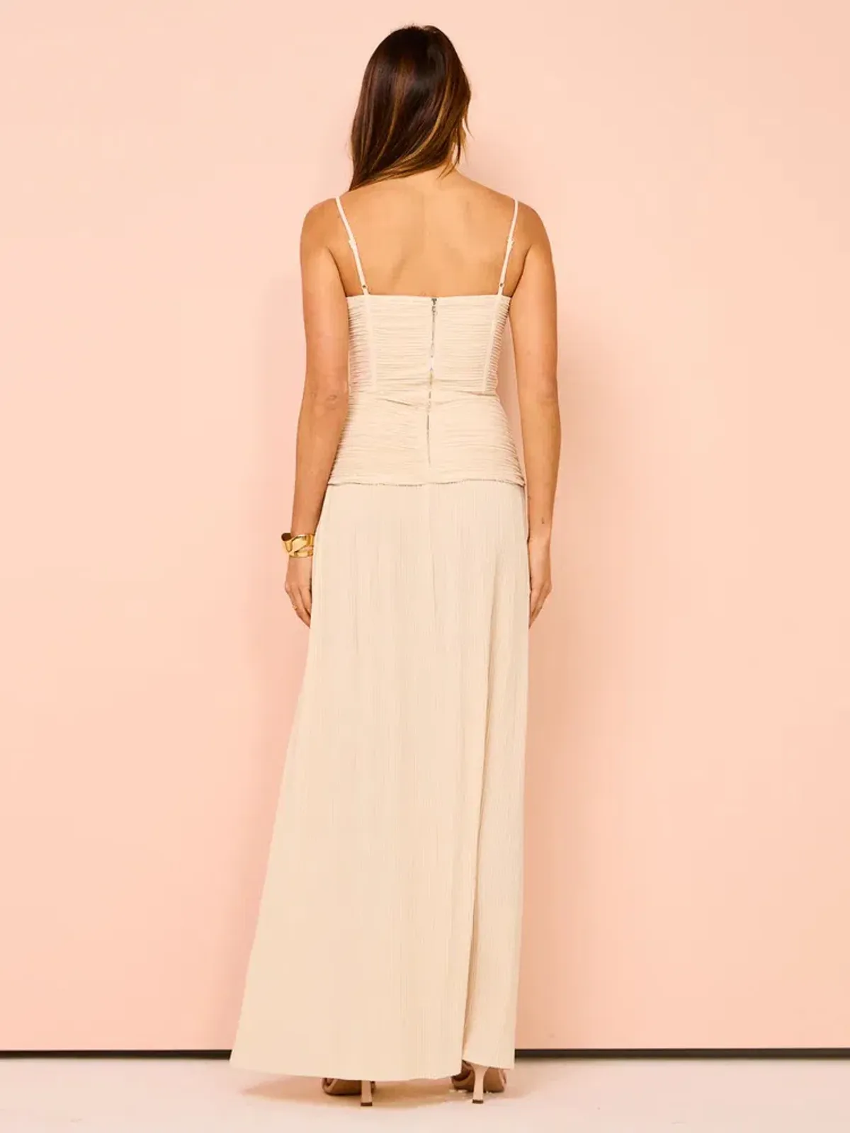 Manning Cartell Double Time Pleat Dress Nougat Size AU 14 - Image 4