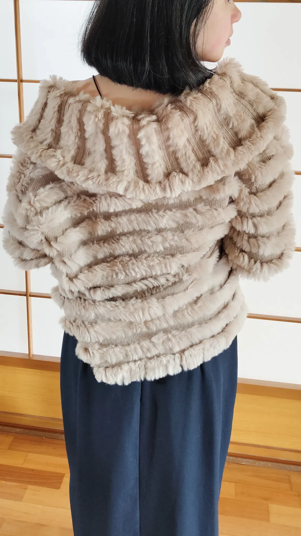 Natasha Rabbit Fur Jacket Cream Size XS / AU 8 - Image 2