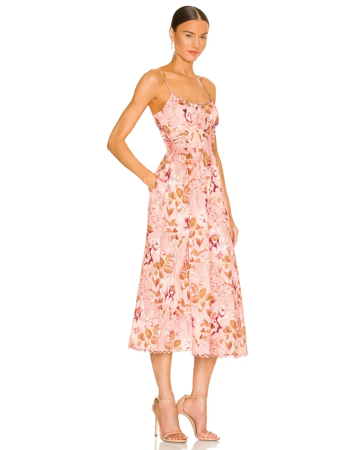 Zimmermann Rosa Laced Picnic Dress Pink Floral Size 2 / AU 12  - Image 2