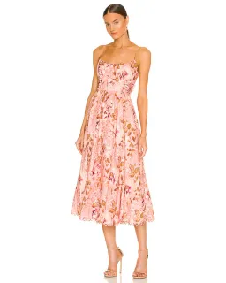 Zimmermann Rosa Laced Picnic Dress Pink Floral Size 2 / AU 12  for rent on The Volte - image 1