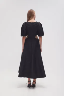 Aje Monica Chainlink Midi Dress Black Size 8 for rent on The Volte - image 2