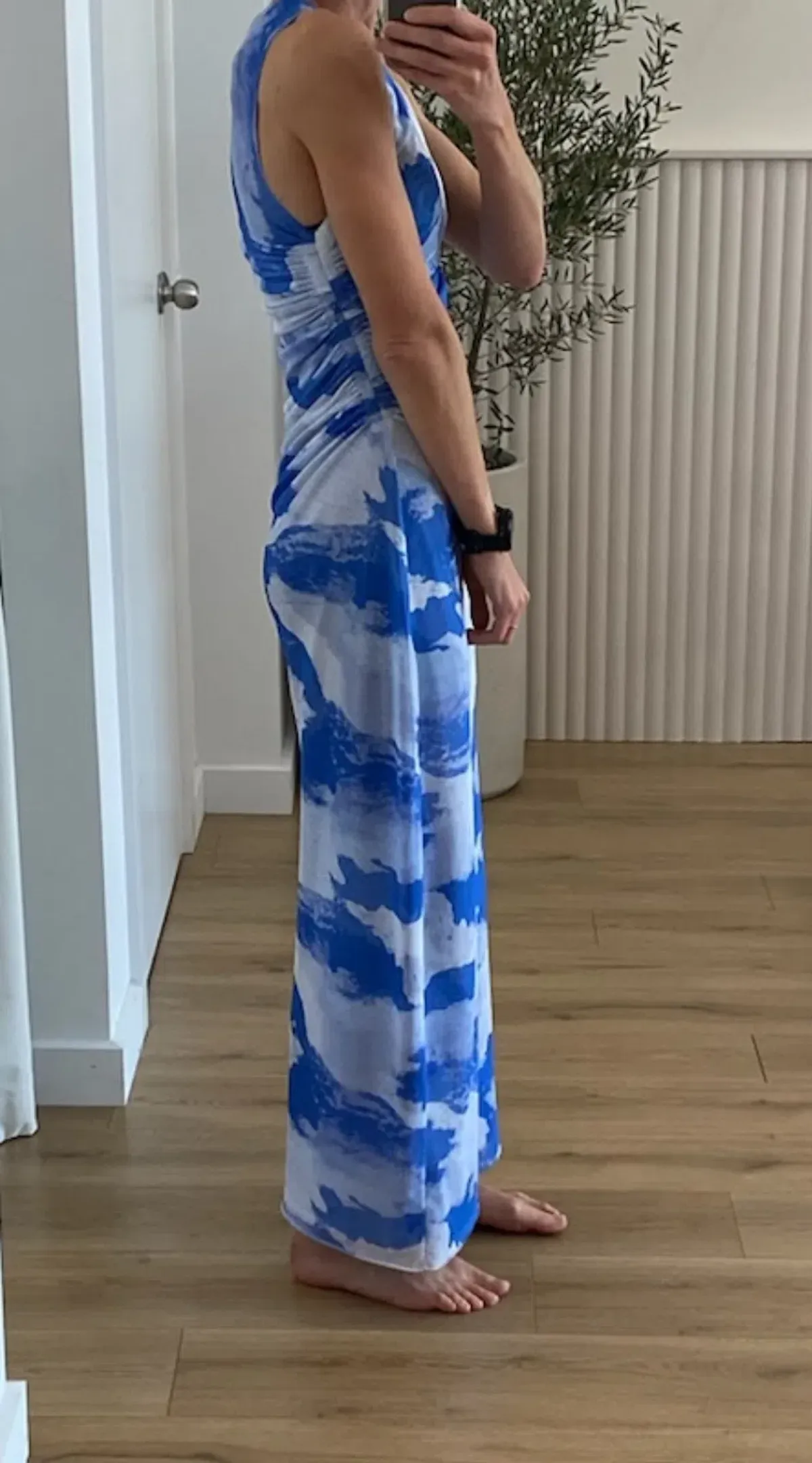 Scanlan Theodore Italian Cloud Print Dress Blue Size AU 8 - Image 4