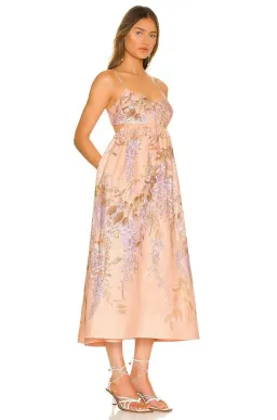 Zimmermann The Rosa Bralette Midi Dress in Lilac Wisteria Floral Size 2 / AU 12 for rent on The Volte - image 2