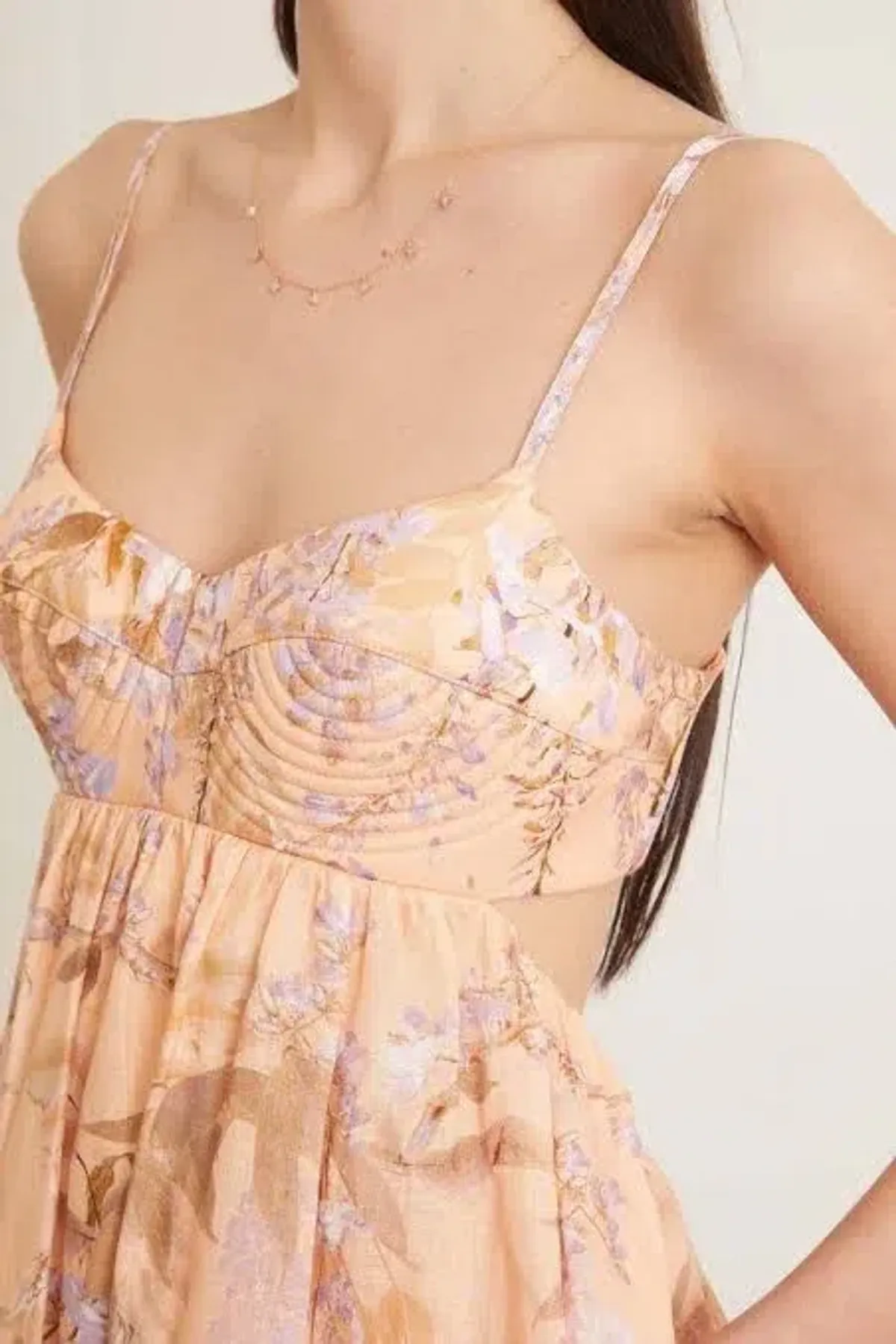 Zimmermann The Rosa Bralette Midi Dress in Lilac Wisteria Floral Size 2 / AU 12 - Image 6