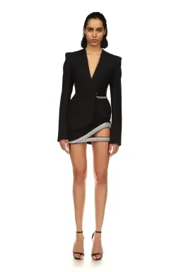 David Koma 3D Crystal Hem Mini Skirt Black Size 8 for rent on The Volte - image 1