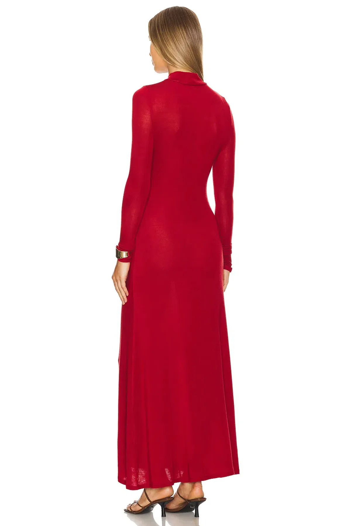 St Agni Jersey Long Sleeve Maxi Dress Rouge Size XS / AU 6 - Image 2