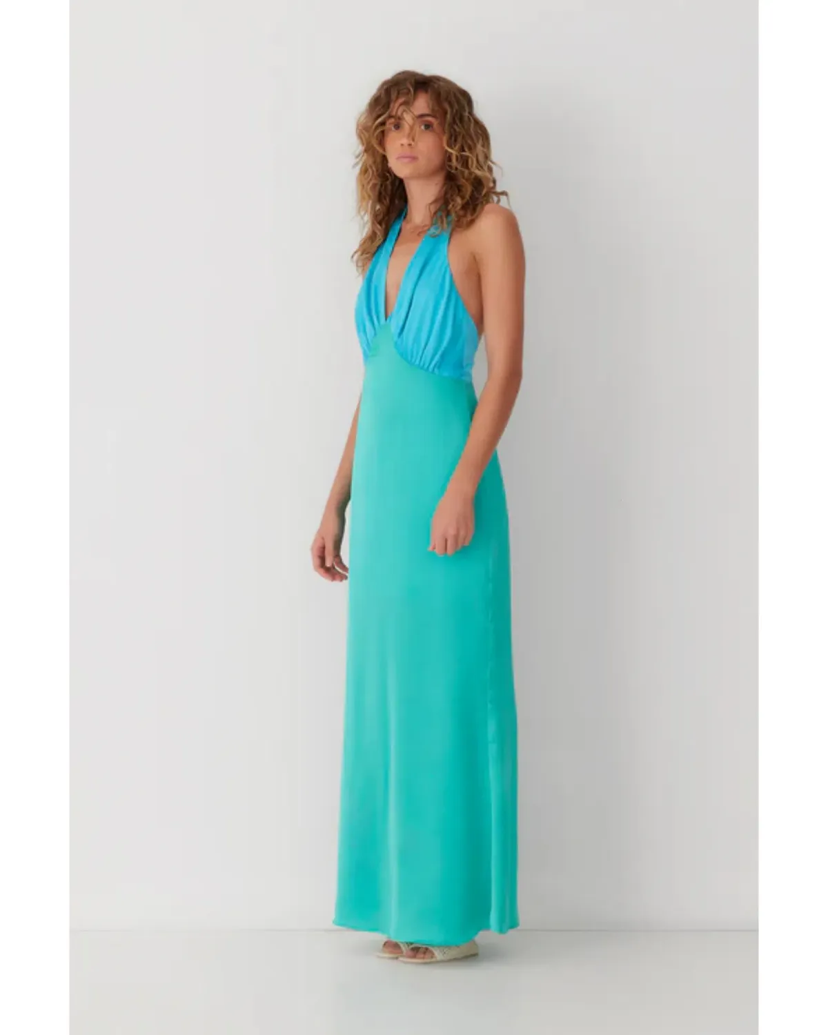 The Wolf Gang Oahu Slip Dress Aquamarine Size AU 10  - Image 3