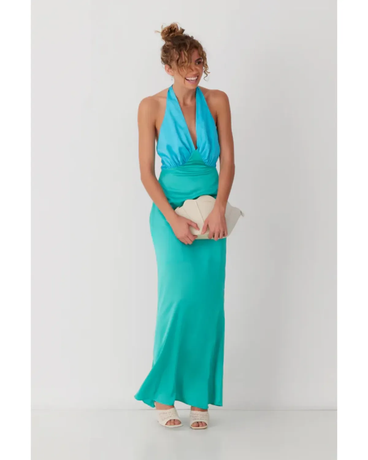 The Wolf Gang Oahu Slip Dress Aquamarine Size AU 10  - Image 5