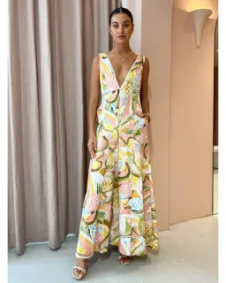 By Nicola Wavy Maxi Dress In Swirl Check Size AU 8 for rent on The Volte - image 1