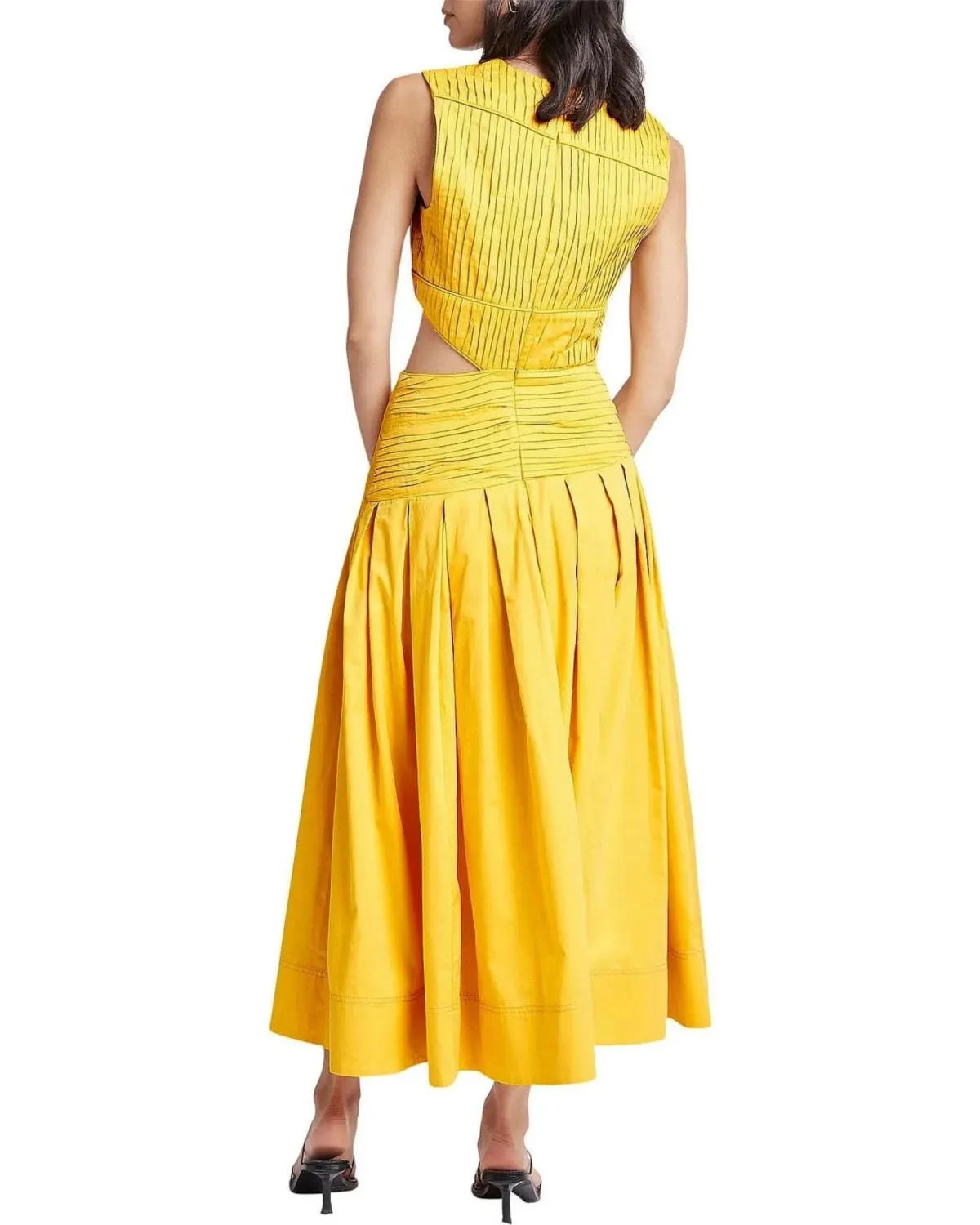 Aje Cascade Cut Out Dress Yellow Size AU 10 - Image 3