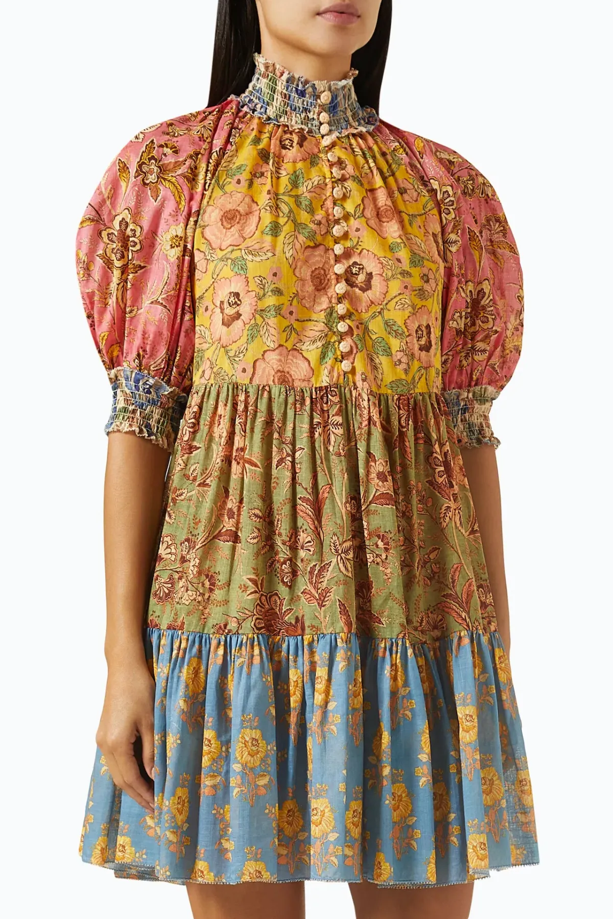 Zimmermann Junie Lantern Mini Dress Spliced Size 3 - Image 2