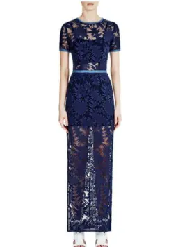 Manning Cartell Between Two Worlds Midi Lace Dress Navy Blue Size 8 for rent on The Volte - image 1