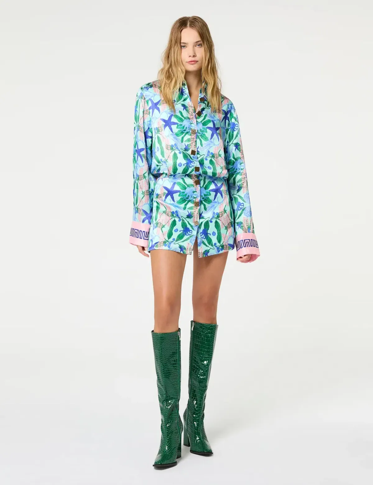 Muma World Quandong Illustrated Mini Shirt Dress Print Size 8 - Image 1