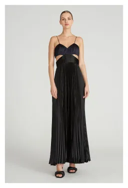 Amur Elodie Pleated Cut-Out Maxi Dress Navy & Black Size 8 for rent on The Volte - image 1