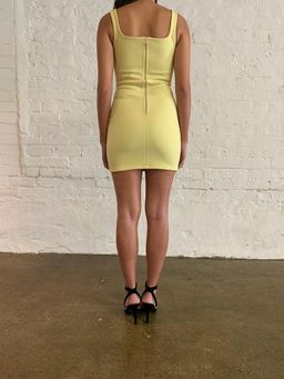 By Nicola Love Letters Mini Dress Yellow Size 10 for rent on The Volte - image 2