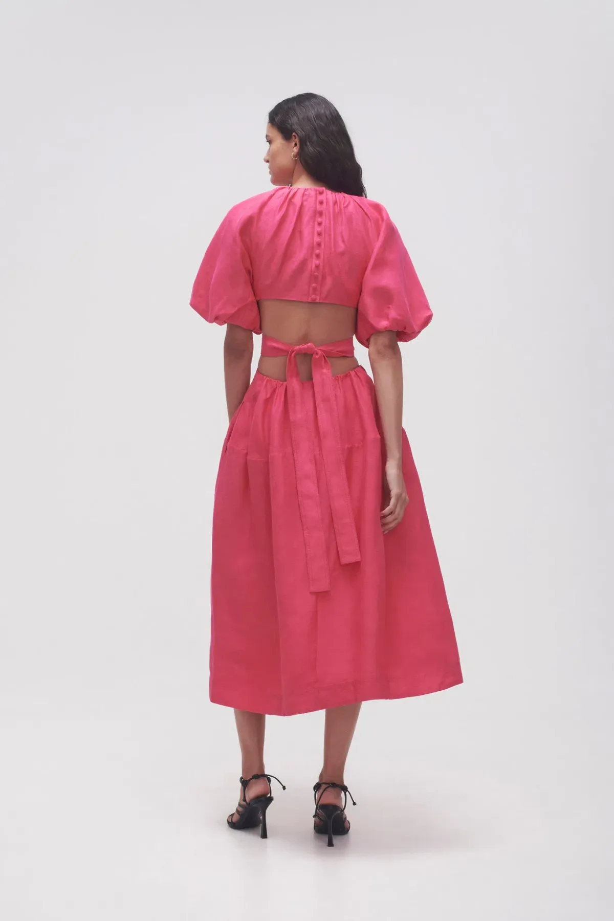 Aje Mimosa Cutout Midi Dress Hot Pink Size 6 - Image 4