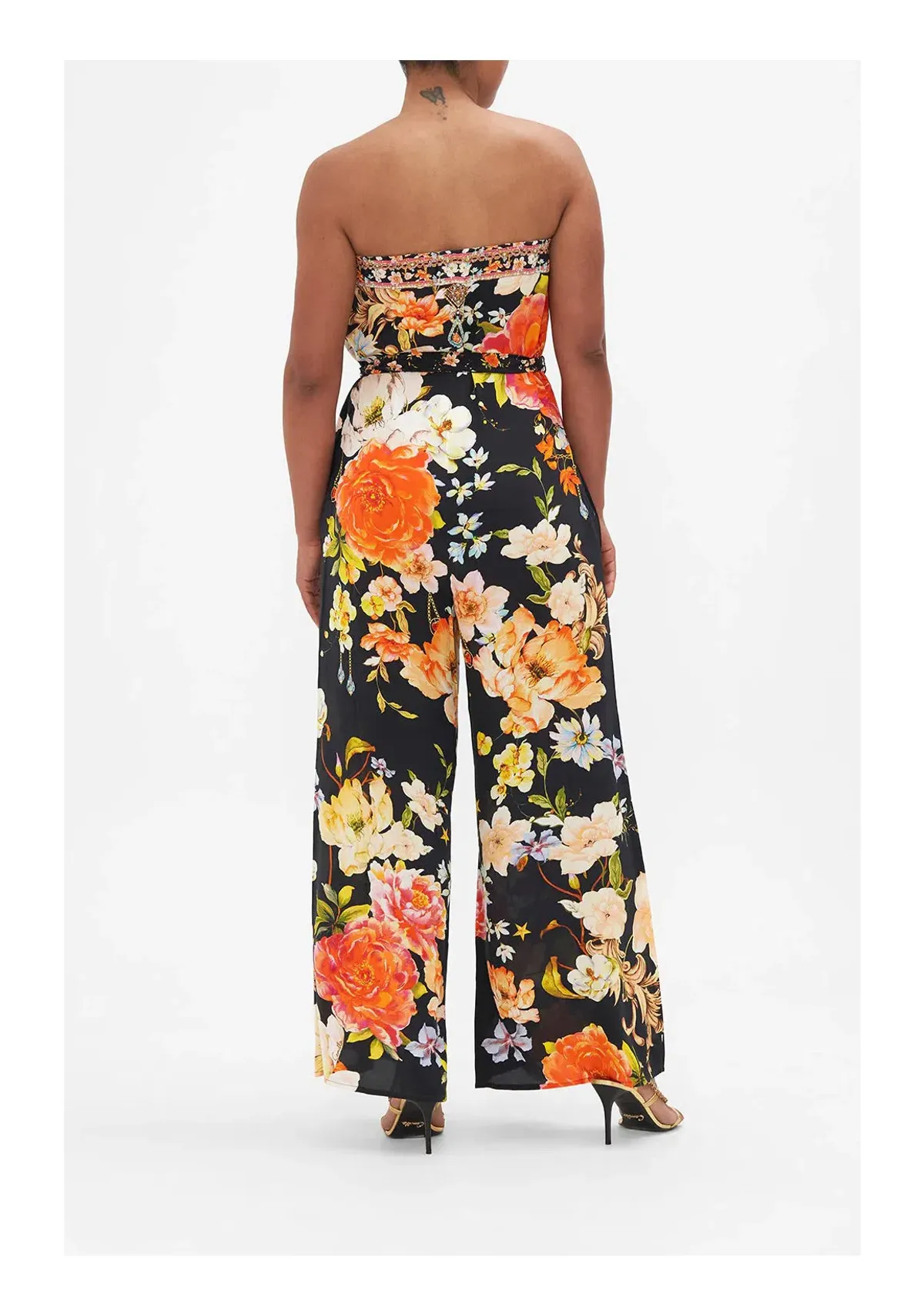 Camilla Secret History Tie Waist Strapless Jumpsuit Floral Size M/ AU 12 - Image 5