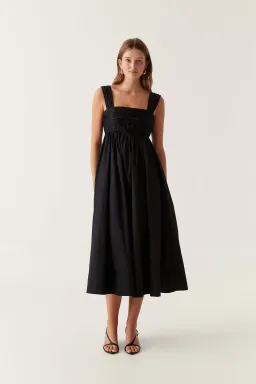 Aje Nova Tie Back Midi Dress Black Size 12  for rent on The Volte - image 1