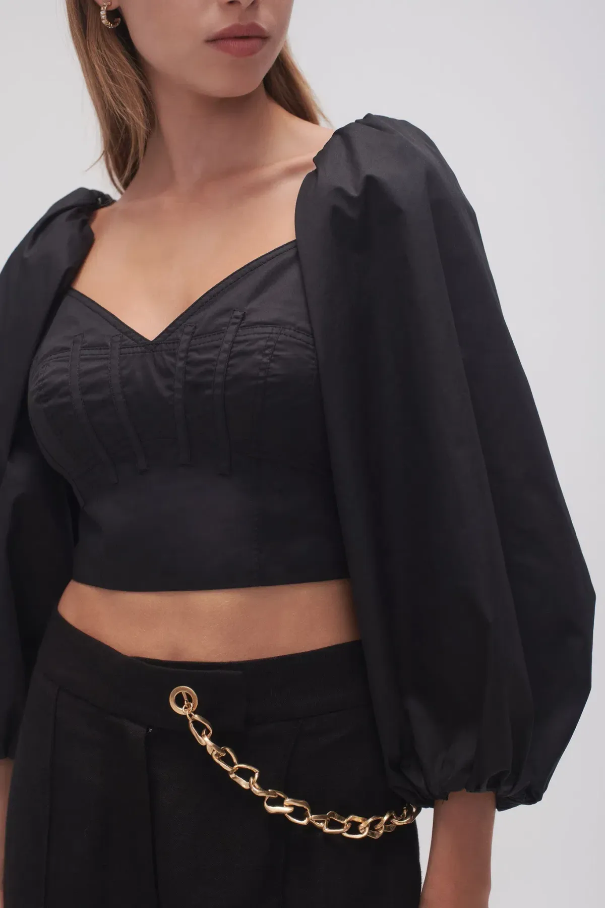 Aje Hester Corsetted Top Black Size 10 - Image 3