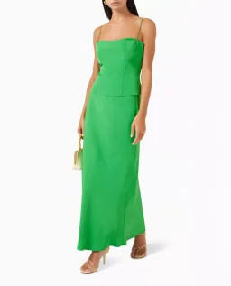 Viktoria and Woods Saxophone Top in Size 1/ AU 8 & Hillcrest Maxi Skirt in Size 2/ AU 10 Set in Viscose Green for rent on The Volte - image 2