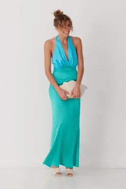  The Wolf Gang Oahu Slip Dress Aquamarine Size 8 for rent on The Volte - image 2