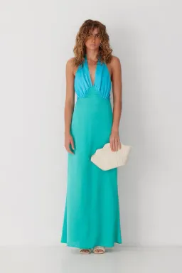  The Wolf Gang Oahu Slip Dress Aquamarine Size 8 for rent on The Volte - image 1
