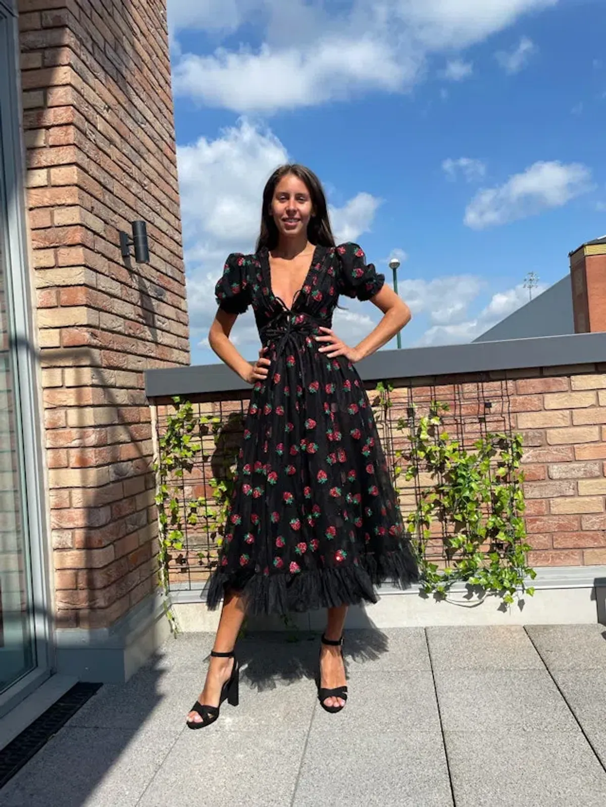 Lirika Matoshi Strawberry Dress Print Size 16 - Image 1