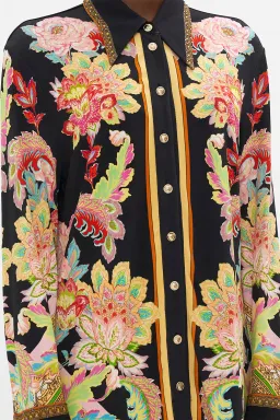 Camilla Sundowners In Sicily Fitted Jersey Shirt & Flare Pant Set Multi Floral Size M / AU 12 for rent on The Volte - image 2