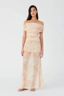 Misha Avyanna Mesh Maxi Dress Vintage Tapestry Golden Haze Print Size 8/S for rent on The Volte - image 4