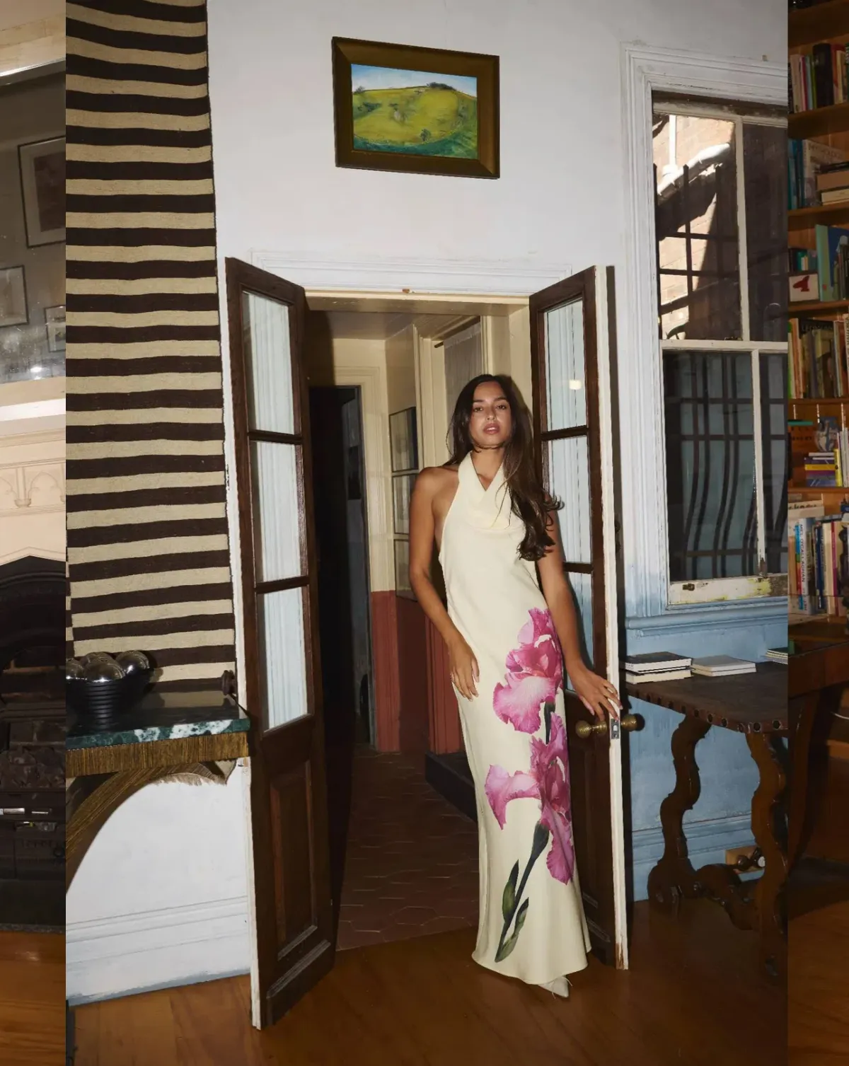 With Harper Lu Cowl Slip Dress Iris Floral Size M / AU 10 - Image 3