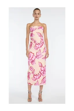 Manning Cartell Artistic Spirit Strapless Midi Dress Pink Size 4 for rent on The Volte - image 1