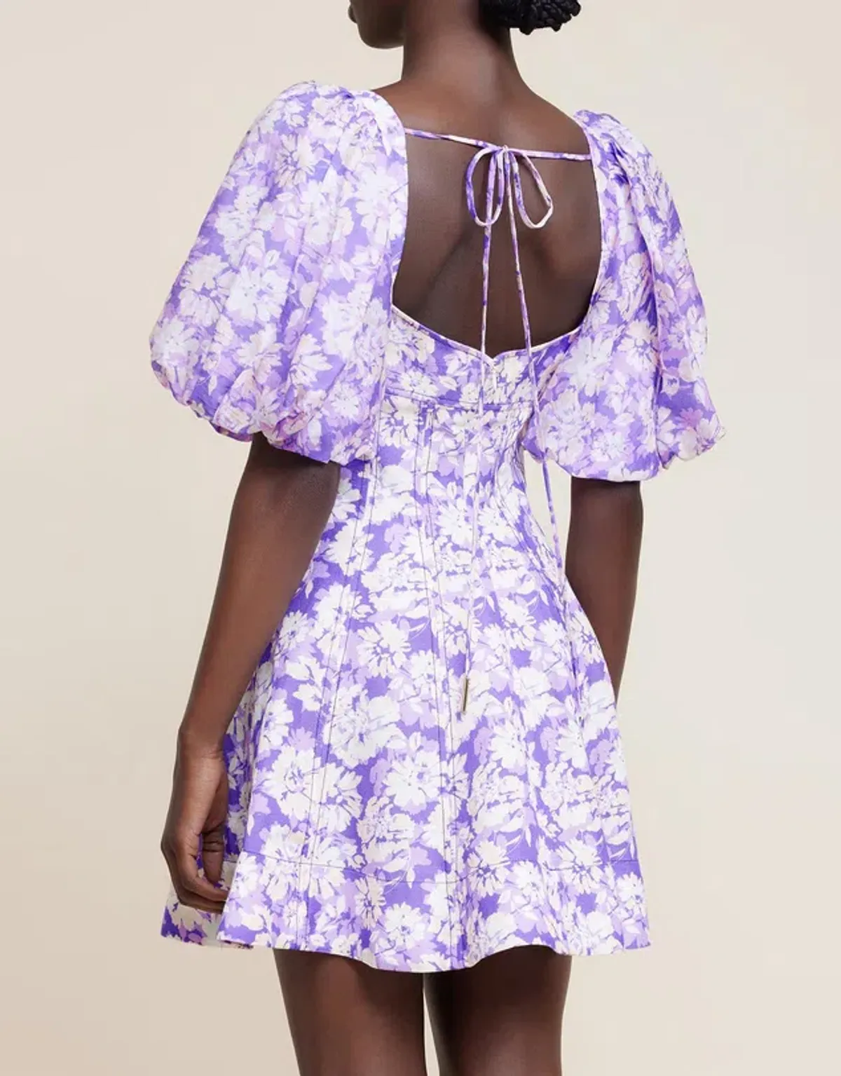 Acler Anther Mini Dress Purple Floral Size 8 - Image 4