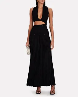 Christopher Esber Deconstruct Cut-Out Halter Maxi Dress Black Size 10 for rent on The Volte - image 1