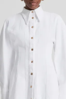 Scanlan Theodore Denim Cocoon Sleeve Mini Dress White Size 12 for rent on The Volte - image 4