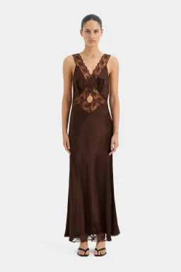 Sir the Label Aries Cut Out Lace Gown Chocolate Brown Size 3 / AU 12 for rent on The Volte - image 1