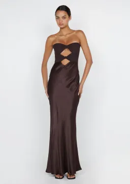 Bec & Bridge Halle Strapless Dress Chocolate Size 8 for rent on The Volte - image 1