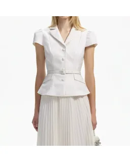 Self Portrait Textured Midi Dress White Size AU 8 for rent on The Volte - image 2