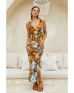 Nine Lives Bazaar Sara Bias Midi Dress Bamboo Size AU 14 for rent on The Volte - image 1