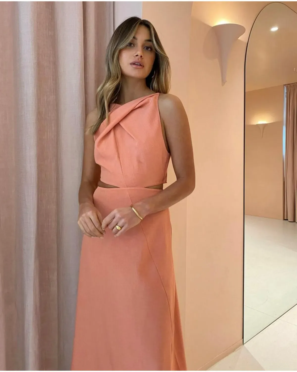 One Fell Swoop Bijoux Maxi Dress in Guava Size AU 10 - Image 2