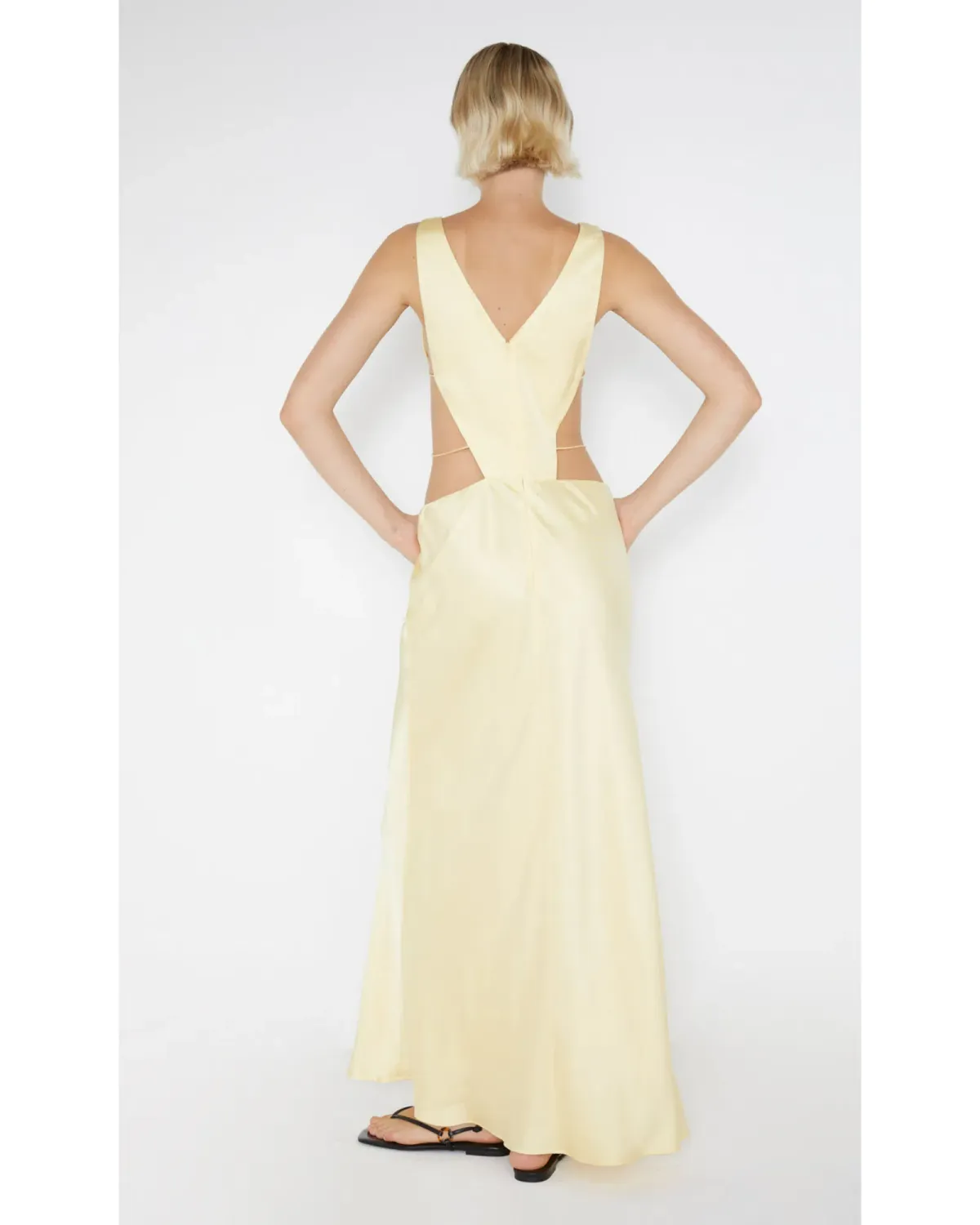 Bec & Bridge Agathe Diamond Dress Butter Yellow Size AU 8 - Image 2