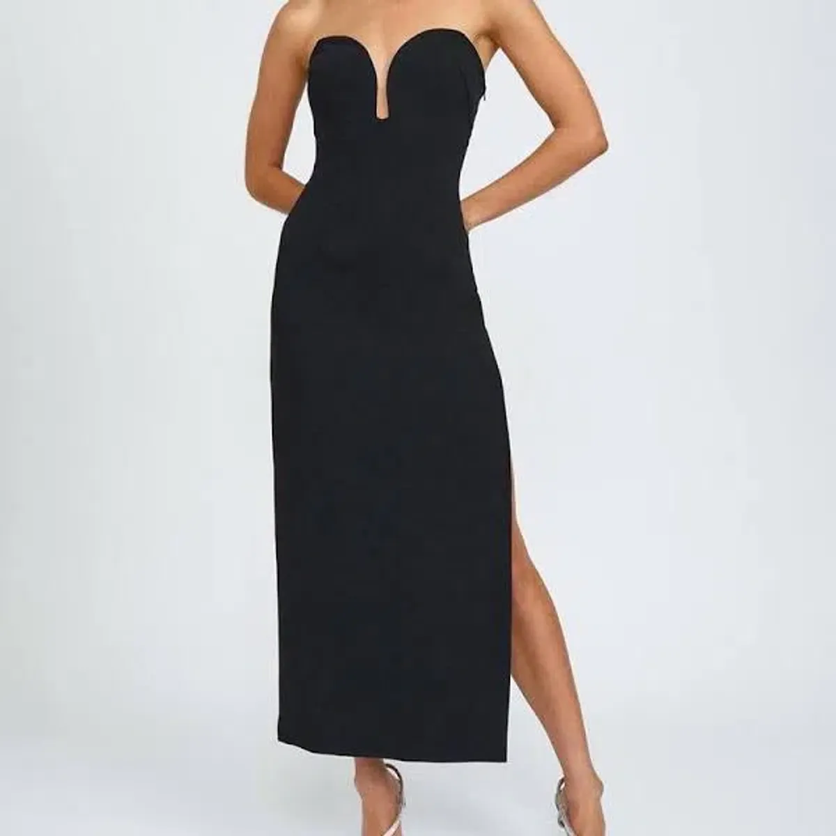 By Johnny Ginny Scoop Split Midi Dress Black Size 8 - Image 4
