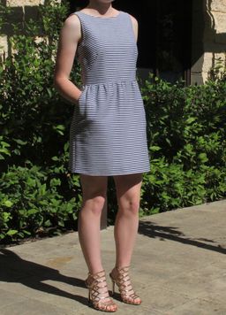 Red Valentino Stripe Sleeveless Mini Dress Print Size 10 for rent on The Volte - image 1